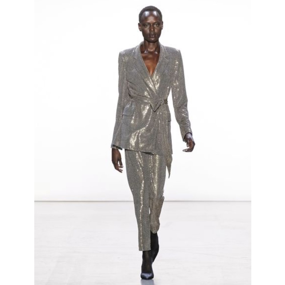 LAST CHANCE Badgley Mischka Sequin Jacket and Pant - Picture 4 of 8